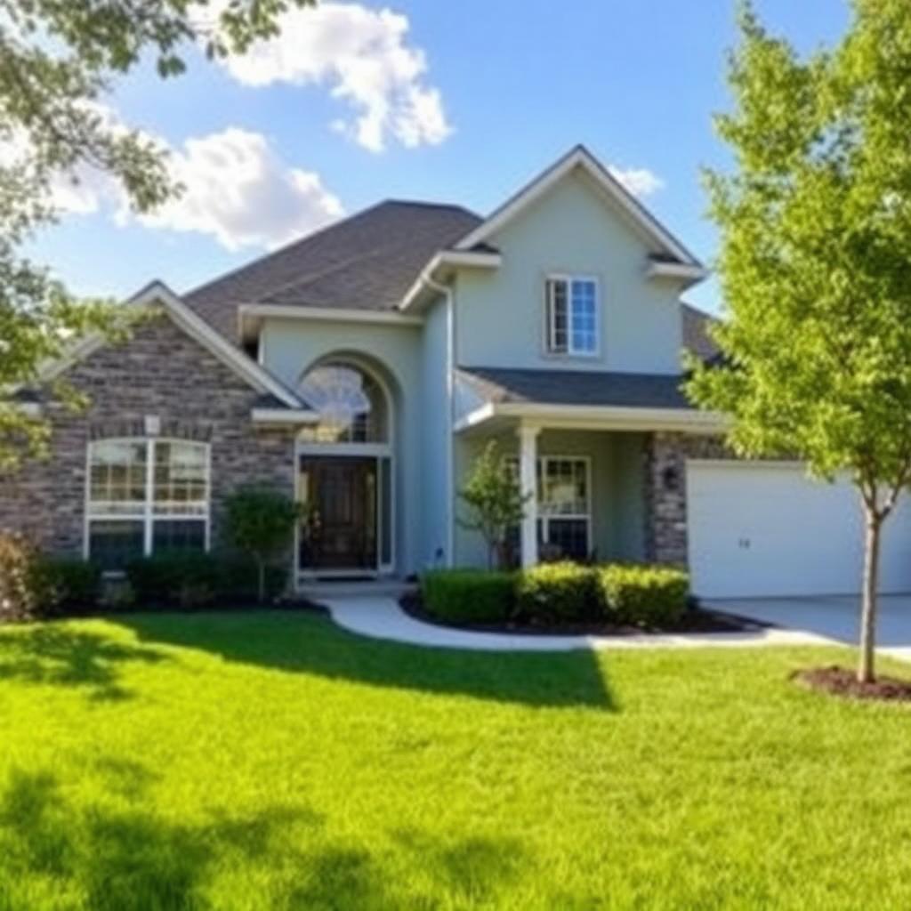 Freshly repainted suburban Laredo, TX home exterior